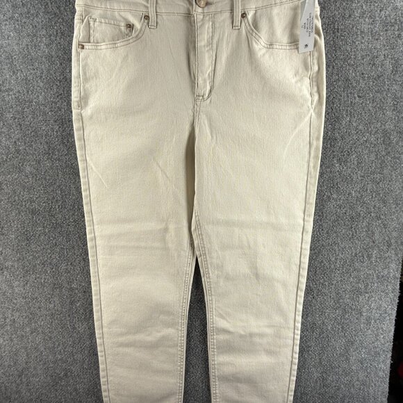 NWT Seven7 Jeans Slim Straight Ivory High Rise Denim Pants Fitted Hips Ladies - Picture 1 of 16